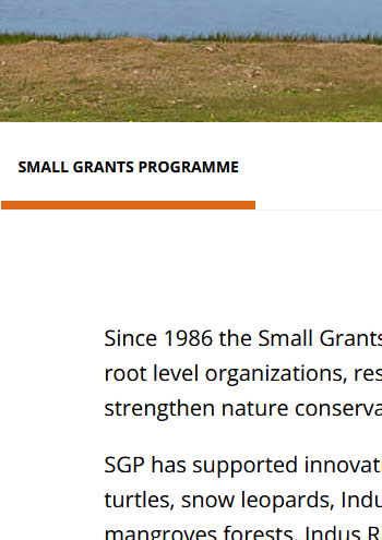 Small Grants Programme (SGP) of WWF-Pakistan 