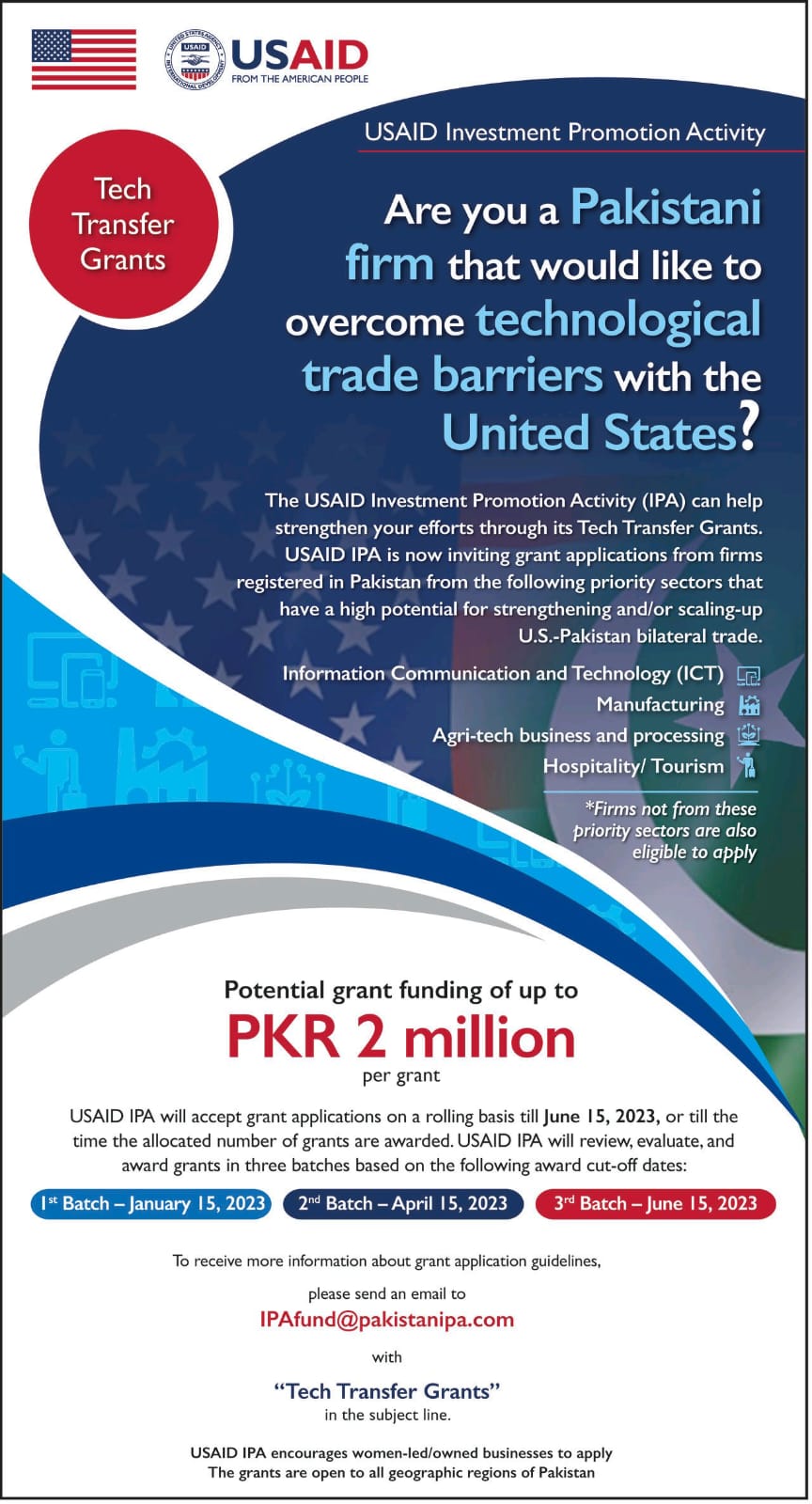 USAID Investment Promotion Activity (IPA) - Technology Transfer Grants